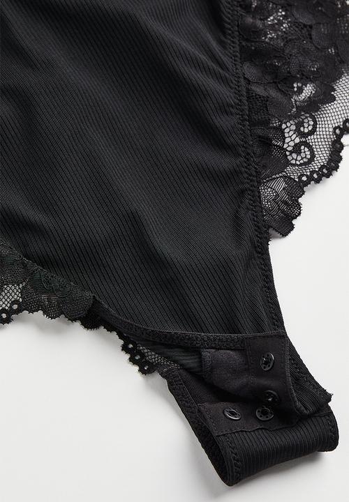 H&M - Push-up thong body - black