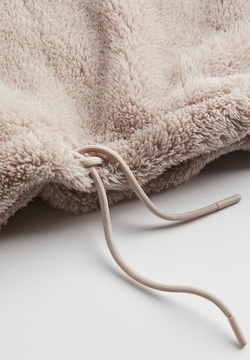 H&M - Teddy hoodie - light beige