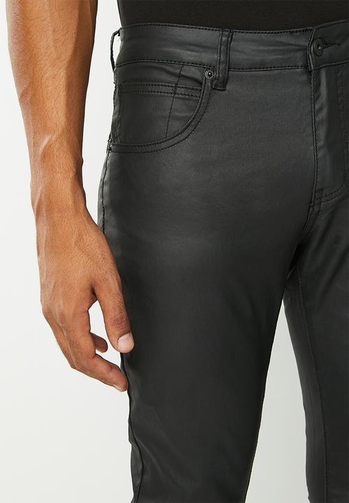 Cutty - Zaid coated denim jean - black