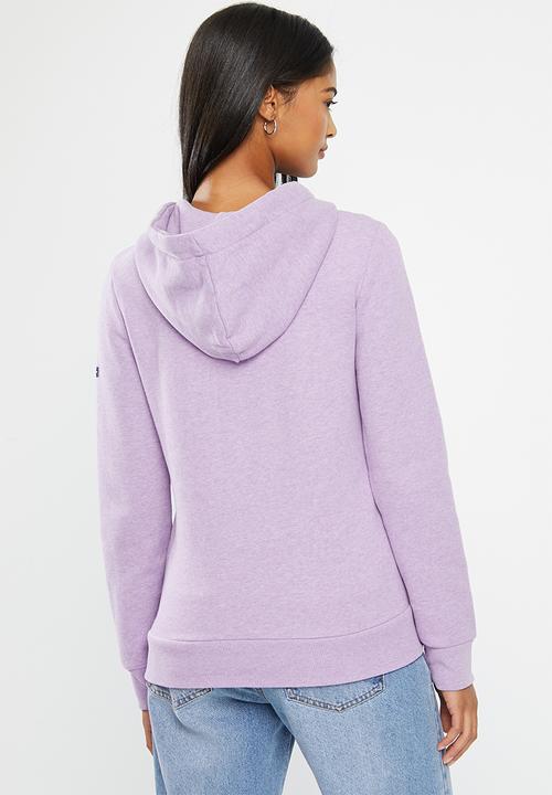 Superdry. - Vintage logo emboss hoodie - pale lilac marl