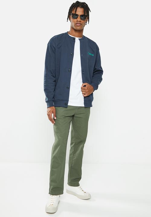 Converse - Chain stitch elevated cardigan - navy