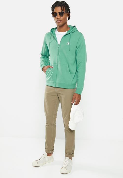 Converse - Converse go-to embroidered star zip hoodie - teal