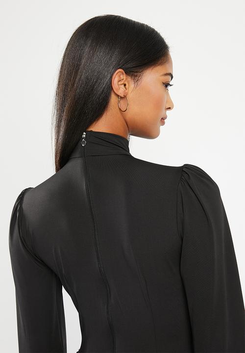 SISSY BOY - Mixed maxi with front key hole - black
