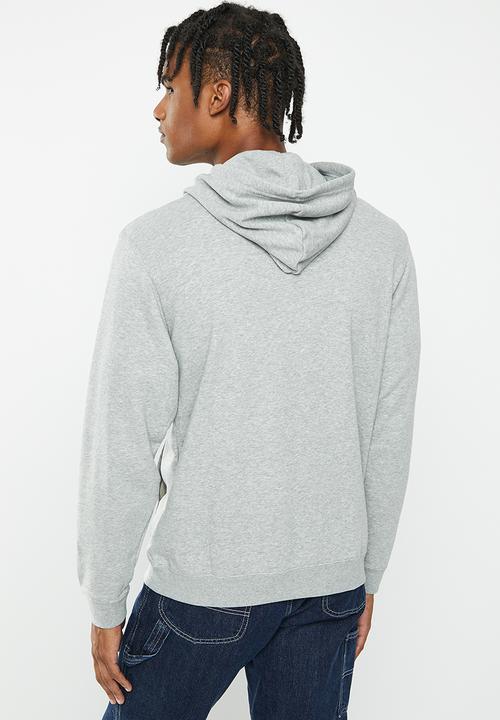 Converse - Standard fit large chuck patch hoodie - grey melange