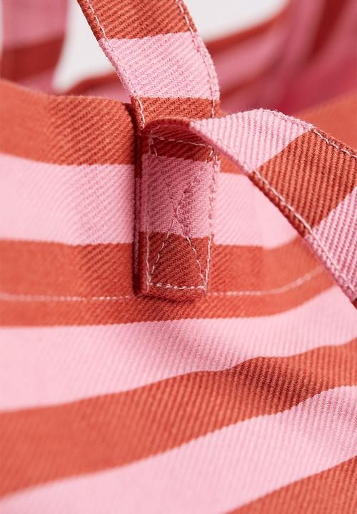 H&M - Striped beach bag - pink/striped