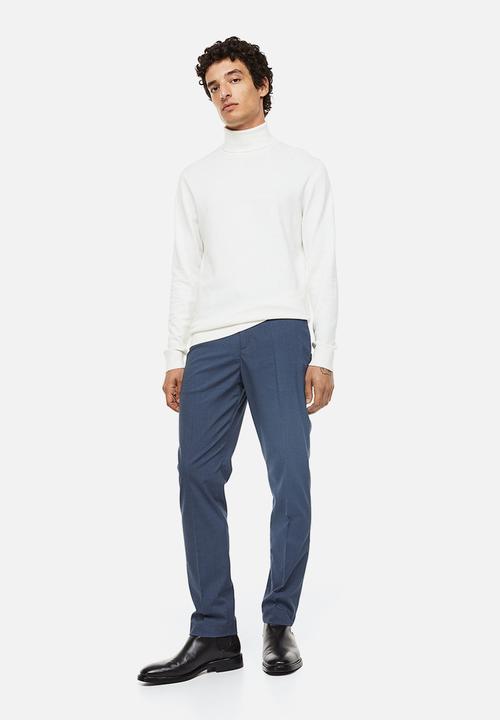 H&M - Slim fit fine-knit polo-neck jumper - white
