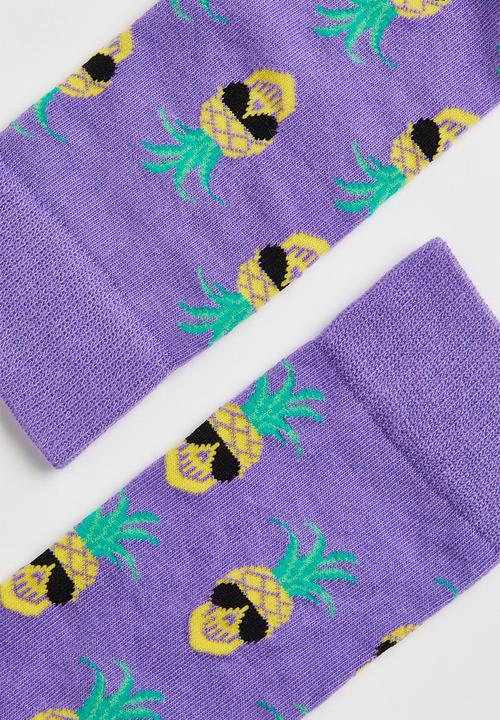H&M - Patterned socks - purple/skulls