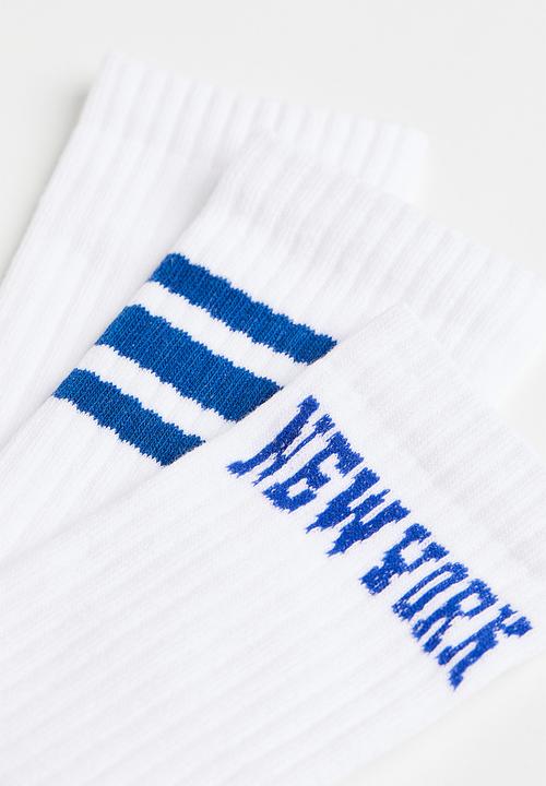 H&M - 3-pack socks - white/new york