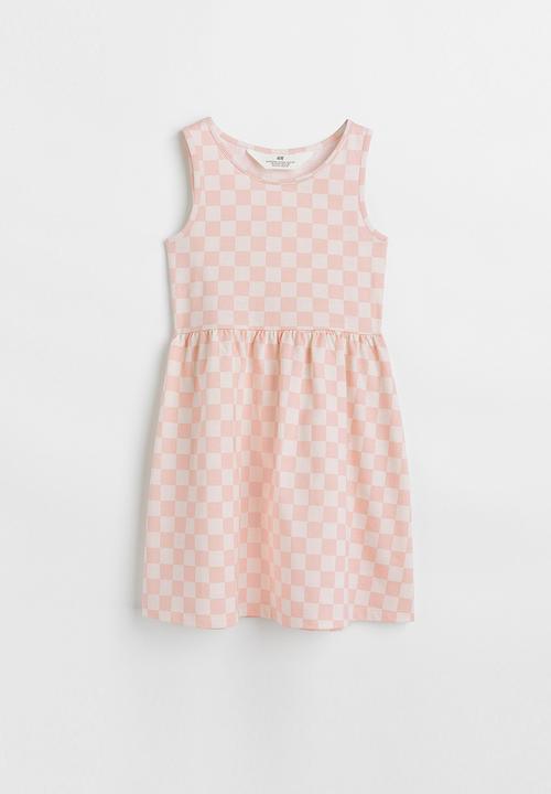 H&M - Patterned jersey dress - natural white/checked
