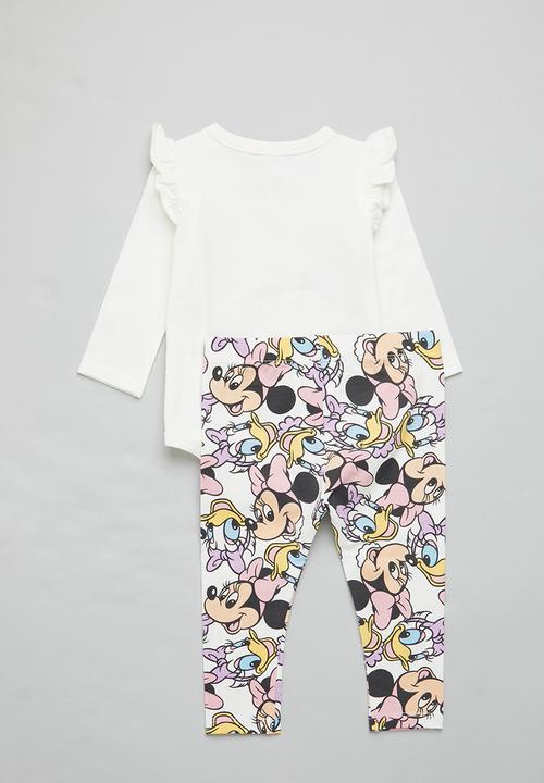 Cotton On - bundle the ls ruffle bubbysuit & river legging-lcn - lcn dis daisy duck