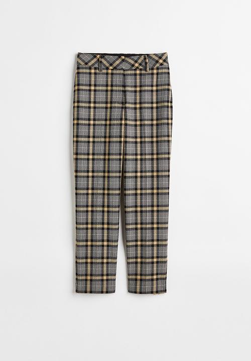H&M - Cigarette trousers - grey/checked