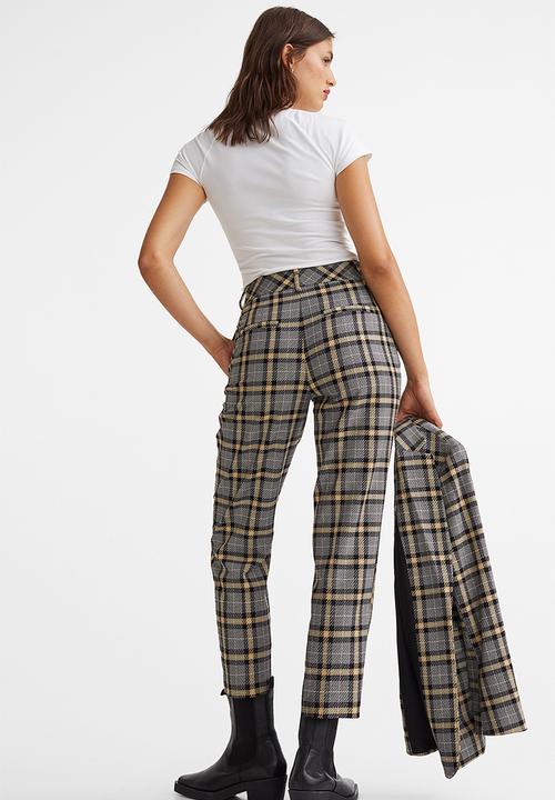 H&M - Cigarette trousers - grey/checked