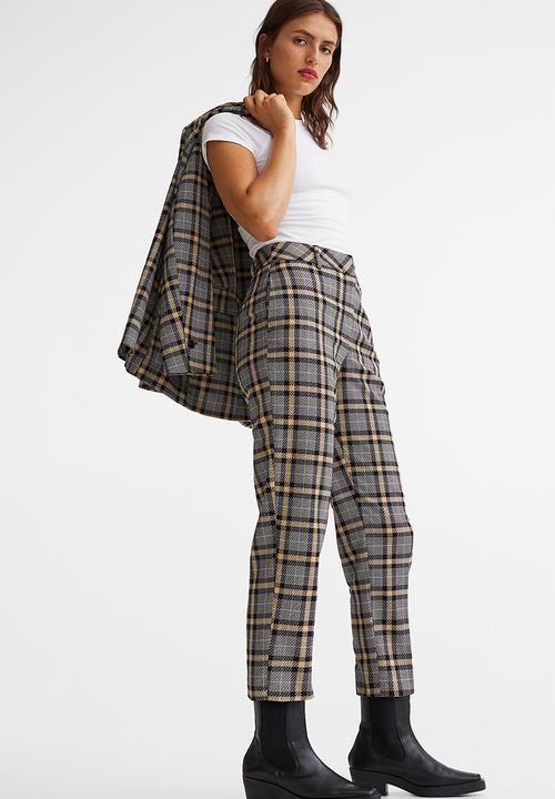 H&M - Cigarette trousers - grey/checked