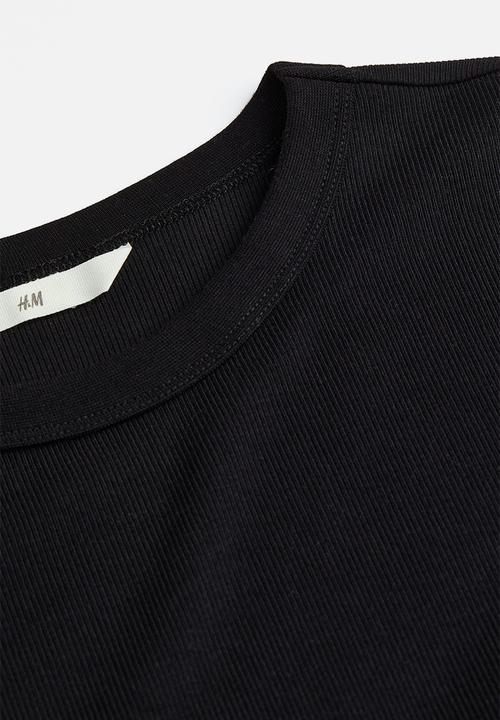 H&M - Ribbed modal-blend top - black