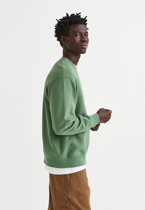 H&M - Relaxed fit printed sweatshirt - green/grow better together
