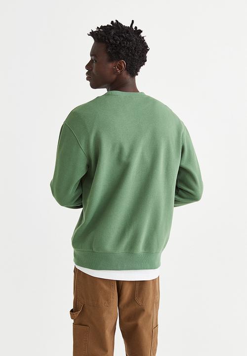 H&M - Relaxed fit printed sweatshirt - green/grow better together