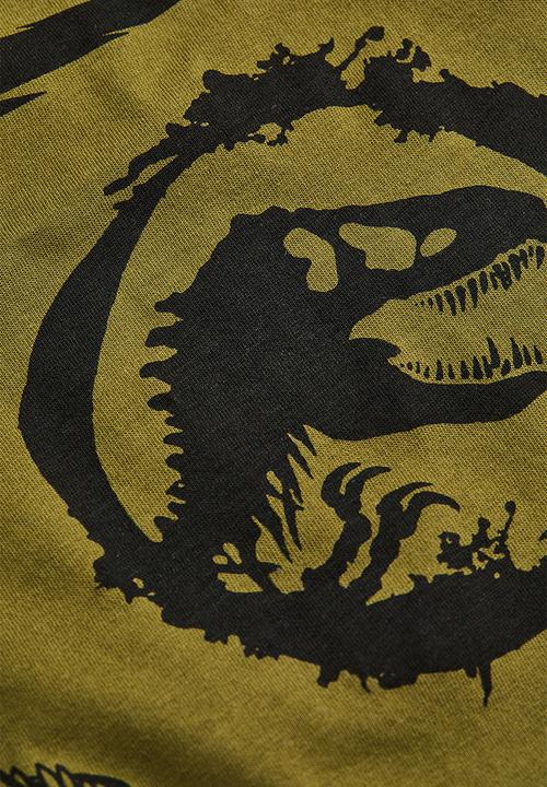 H&M - 2-pack printed t-shirts - khaki green/jurassic world