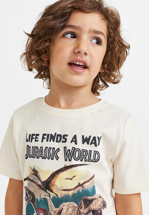 H&M - 2-pack printed t-shirts - khaki green/jurassic world