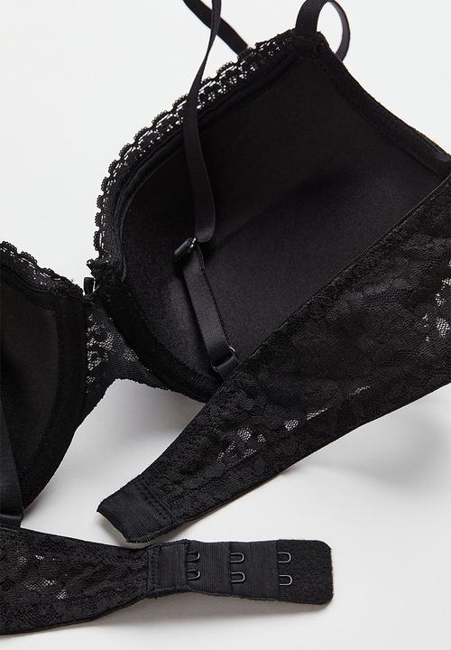 H&M - 2-pack lace push-up bras - black/white