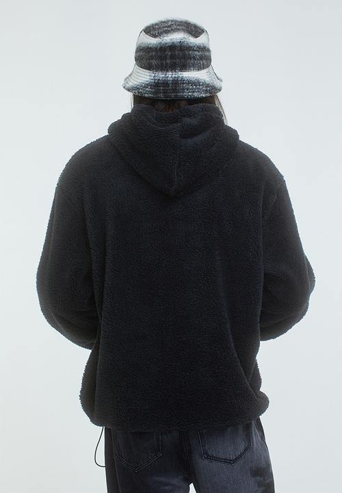 H&M - Relaxed fit pile hoodie - black