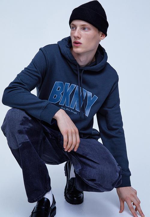 H&M - Regular fit hoodie - dark blue/bkny