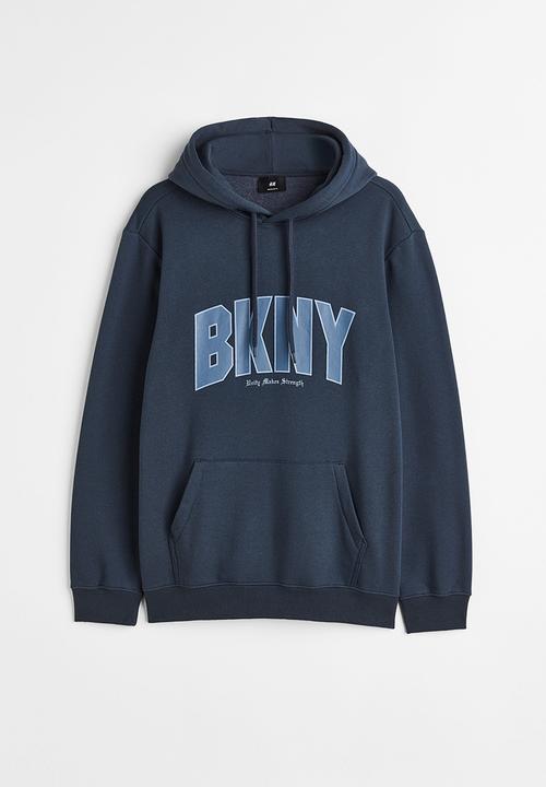 H&M - Regular fit hoodie - dark blue/bkny