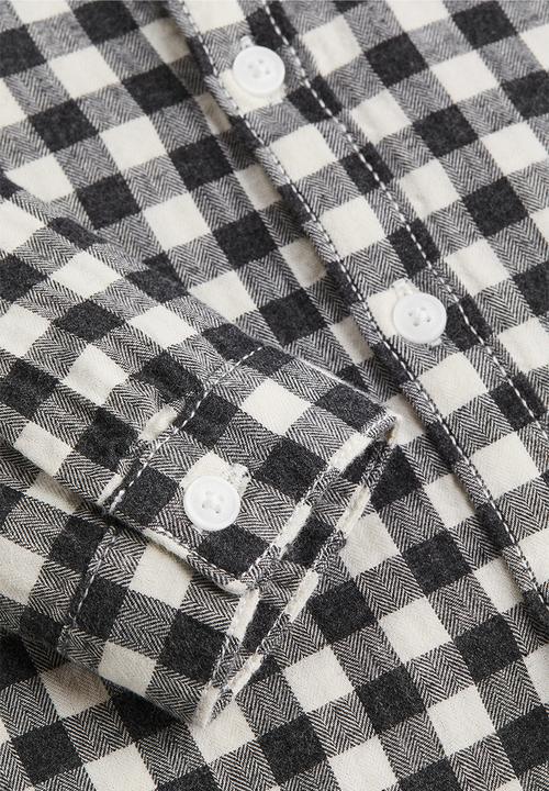 H&M - Cotton flannel shirt - black/checked
