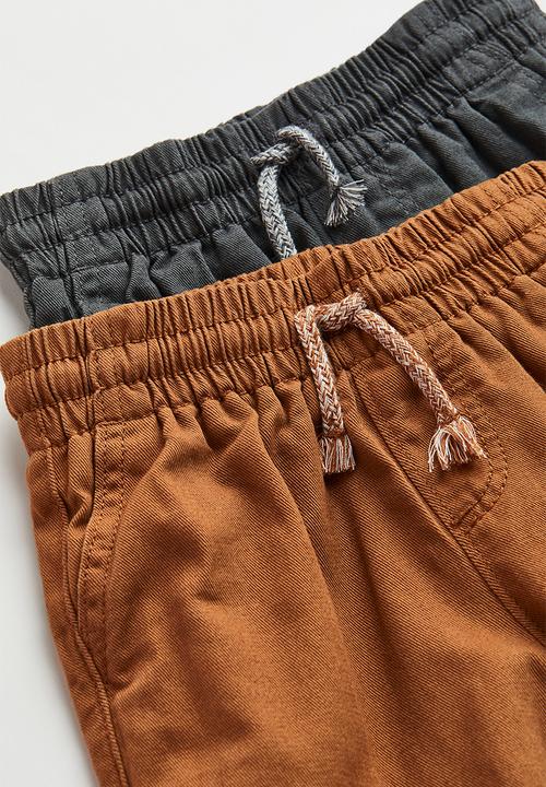 H&M - 2-pack lined joggers - brown/dark grey