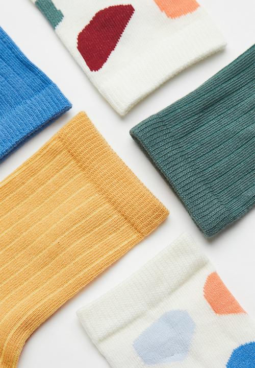H&M - 5-pack socks - white/patterned