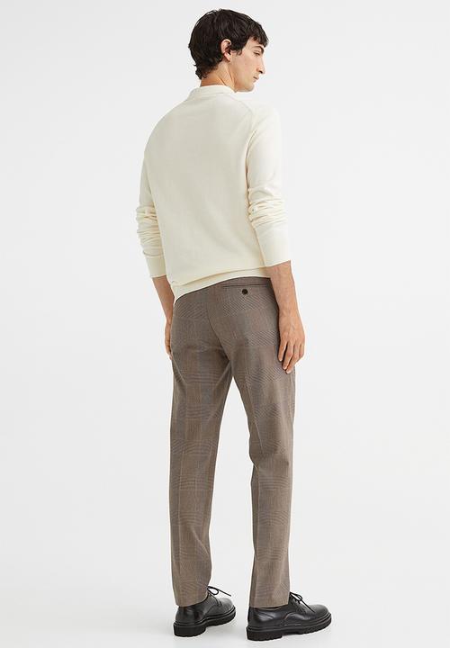 H&M - Slim fit trousers - grey/checked i