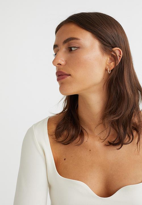 H&M - Fitted jersey top - cream