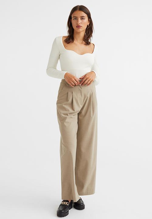 H&M - Fitted jersey top - cream