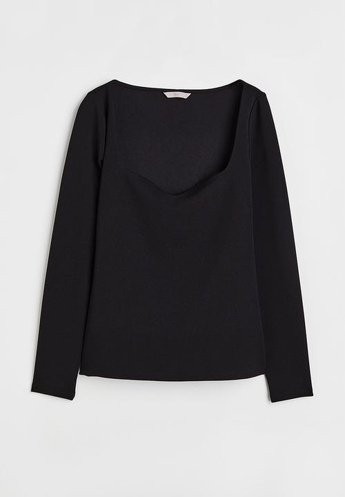 H&M - Fitted jersey top - black