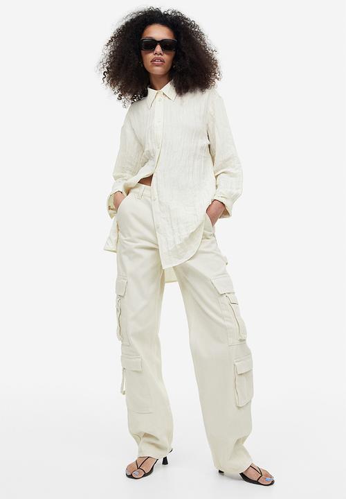 H&M - Crinkled chiffon shirt - white
