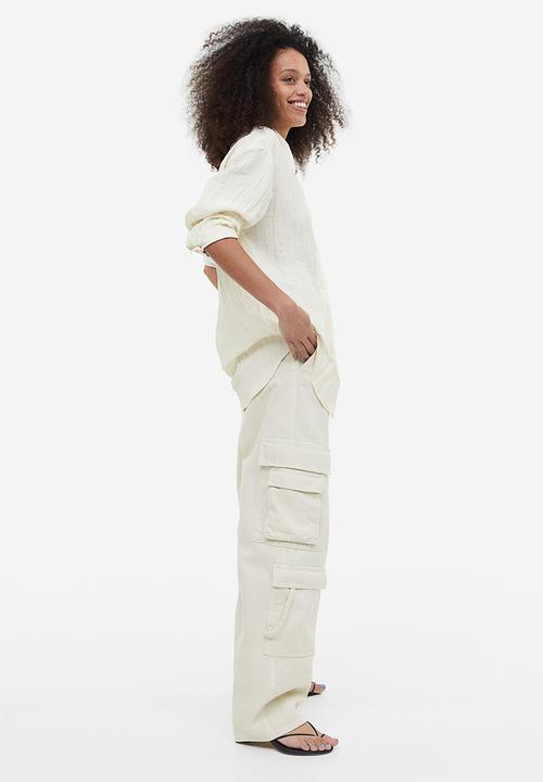 H&M - Crinkled chiffon shirt - white