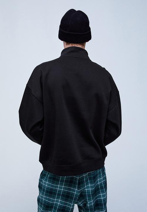 H&M - Oversized zip-top sweatshirt - black/nycbkn