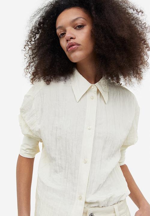 H&M - Crinkled chiffon shirt - white