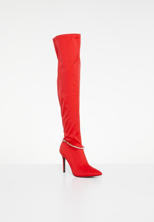 Plum - Viera stiletto boot - red