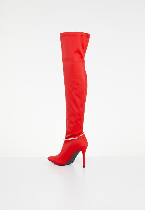 Plum - Viera stiletto boot - red
