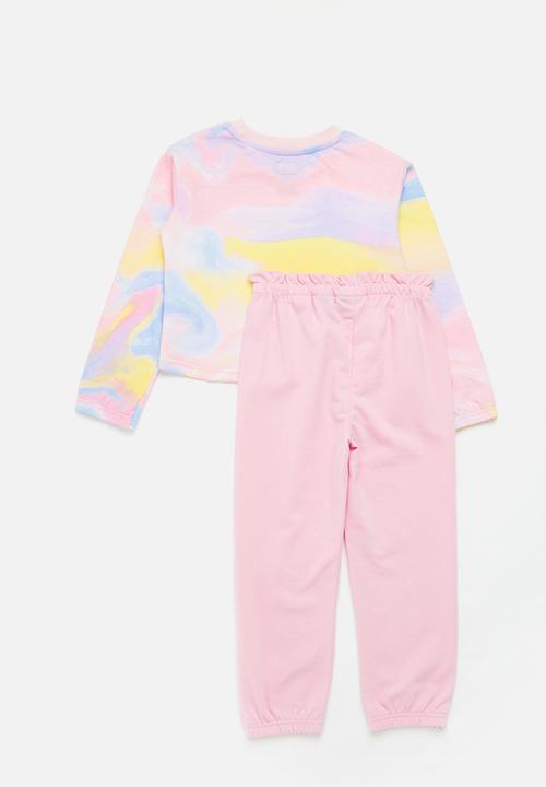 Converse - Cnvg aop crew & jogger set - lt arctic pink
