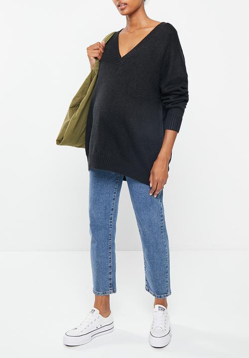 Cotton On - Maternity friendly blondie V neck pullover - black