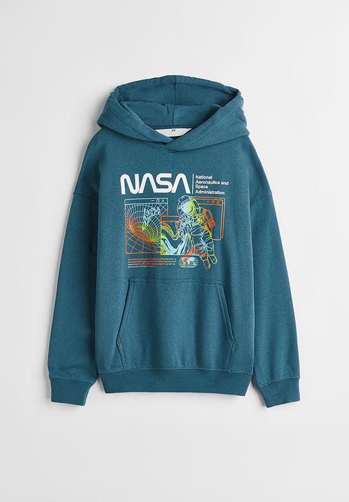 H&M - Printed hoodie - blue/nasa