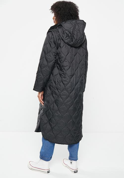Me&B - Maxi puffer with zip-off sleeves - black