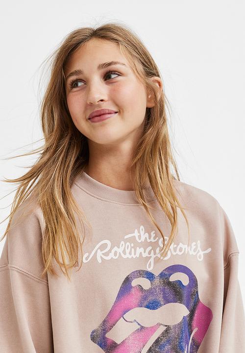 H&M - Oversized sweatshirt - beige/the rolling stones