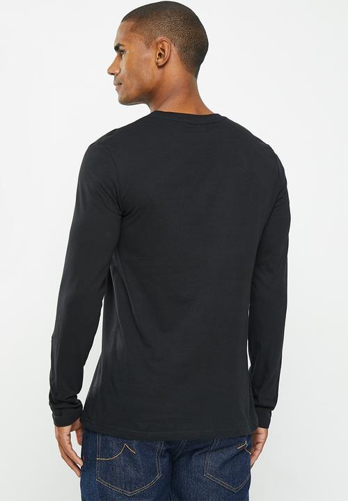 Original Penguin - Embroidered logo long sleeve tee - true black