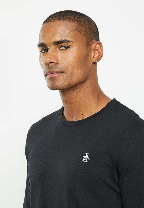 Original Penguin - Embroidered logo long sleeve tee - true black