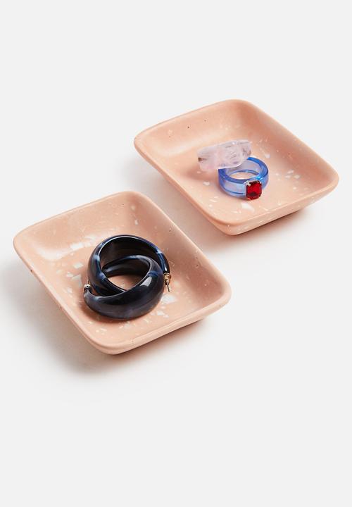 Terrazzo Home - Small trinket dish set of 2 - ironstone