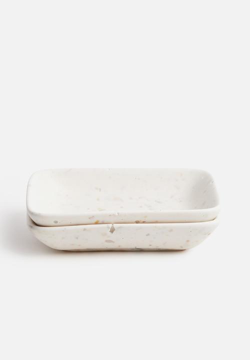 Terrazzo Home - Small trinket dish set of 2 - natural