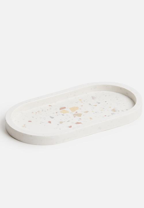 Terrazzo Home - Oval trinket dish - natural