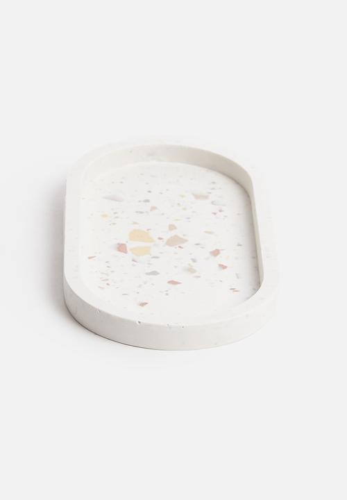 Terrazzo Home - Oval trinket dish - natural
